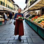 Home 12 생태 리터러시의 측면에서 본 기후 변화 대응 - Sustainable Grocery Shopping in Florence**
"A professional photograph of a woman in Florence, Italy...