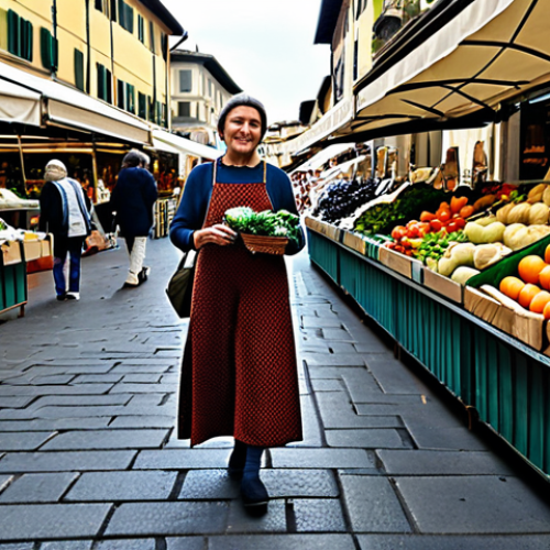 Home 7 생태 리터러시의 측면에서 본 기후 변화 대응 - Sustainable Grocery Shopping in Florence**
"A professional photograph of a woman in Florence, Italy...